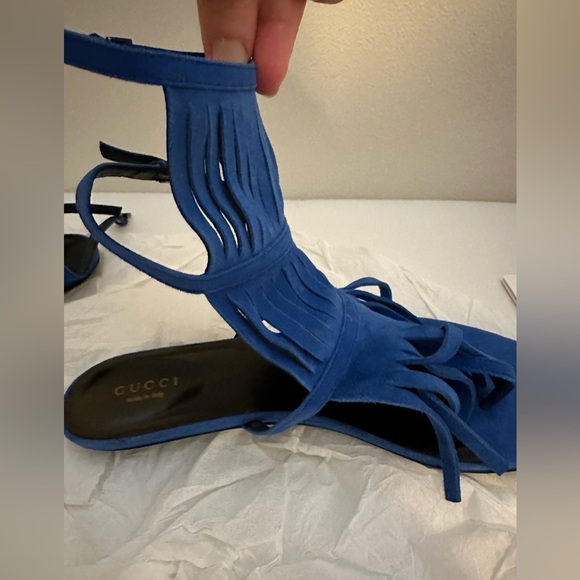 Gucci Black Fringe Gladiator Sandals - Picture 2 of 5